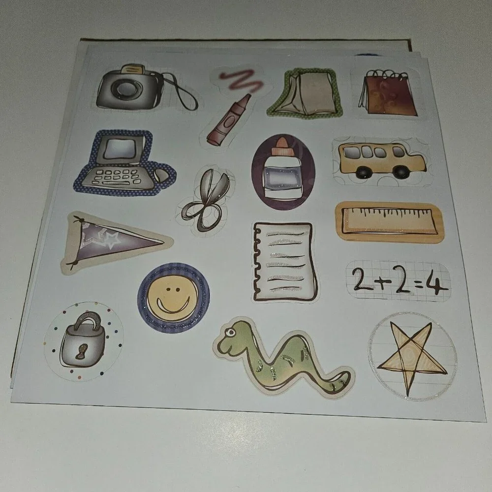Creative Memories 12x12 School Kit Predecorated Pages Stickers Diecut NEVER USED